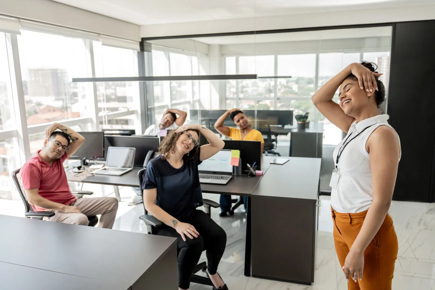 Calm office atmosphere with soft natural light